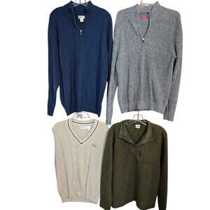 Men's Large Sweaters Cardigans Pullovers Vests Wholesale Bulk Lot of 4 42 44 L